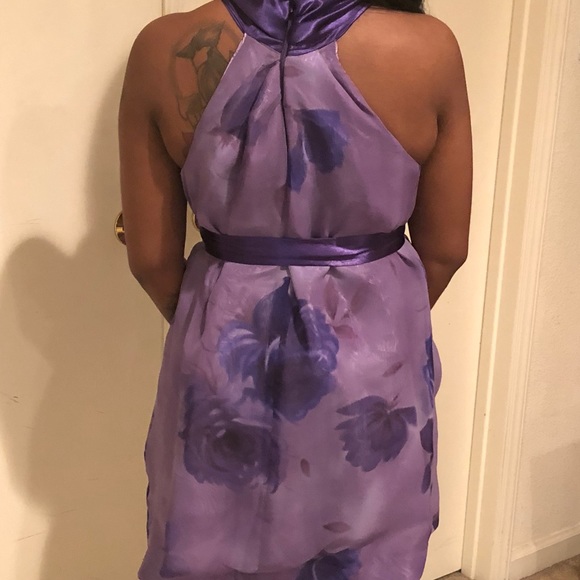 Purple chiffon Mini Dress - Picture 3 of 5